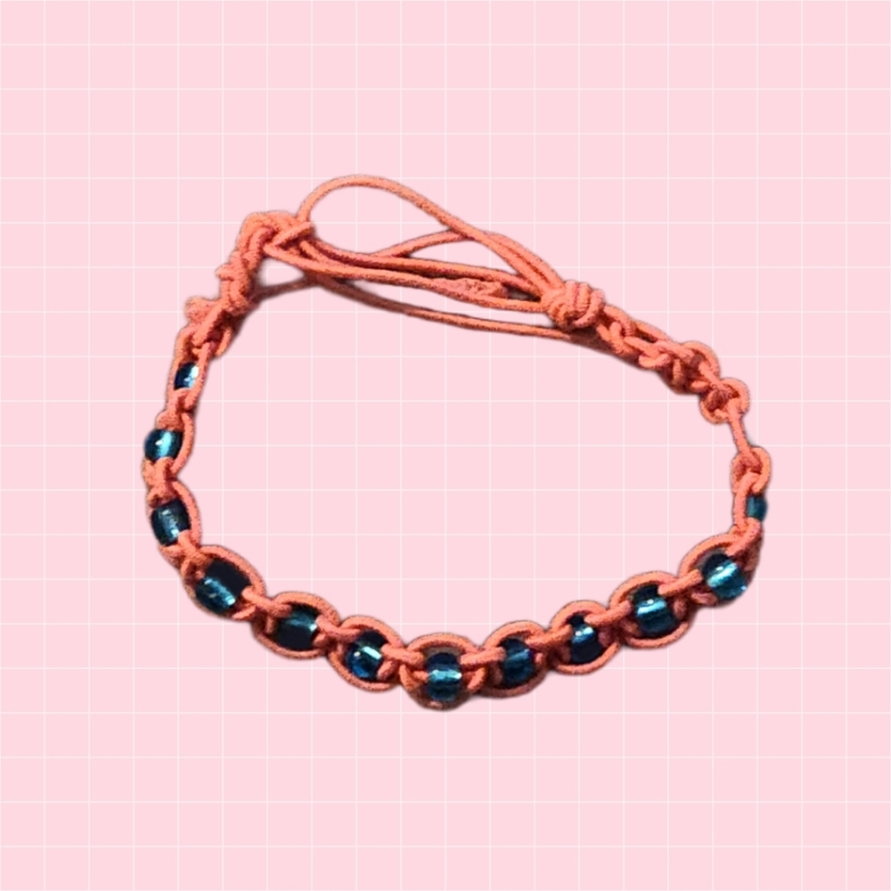 Handmade Pink Woven Bracelet